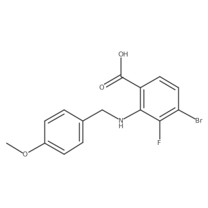 4-Bromo-3-fluoro-2-((4-methoxybenzyl)amino)benzoic acid结构式