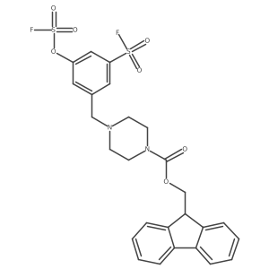 (9H-fluoren-9-yl)methyl 4-{[3-(fluorosulfonyl)-5-[(fluorosulfonyl)oxy]phenyl]methyl}piperazine-1-carboxylate结构式