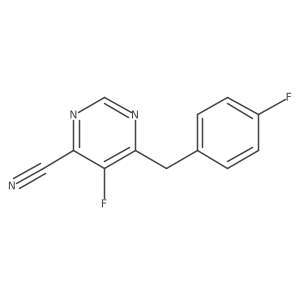 5-Fluoro-6-[(4-fluorophenyl)methyl]pyrimidine-4-carbonitrile Structure