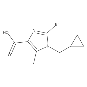 2-Bromo-1-(cyclopropylmethyl)-5-methyl-1H-imidazole-4-carboxylic acid结构式