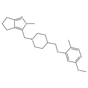 5-methyl-4-{[1-({2-methyl-2H,4H,5H,6H-cyclopenta[c]pyrazol-3-yl}methyl)piperidin-4-yl]methoxy}-2-(methylsulfanyl)pyrimidine Structure