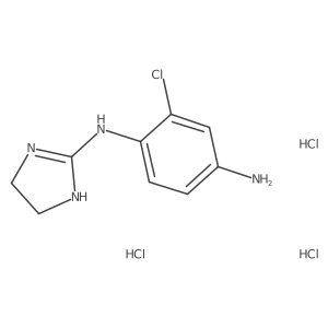 2-chloro-N1-(4,5-dihydro-1H-imidazol-2-yl)benzene-1,4-diamine trihydrochloride结构式