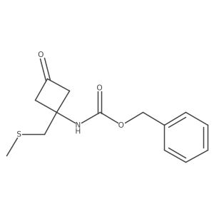 benzyl N-{1-[(methylsulfanyl)methyl]-3-oxocyclobutyl}carbamate结构式
