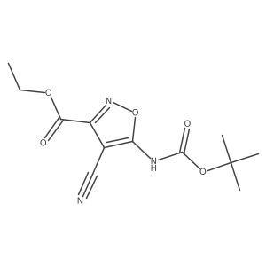 Ethyl 5-{[(tert-butoxy)carbonyl]amino}-4-cyano-1,2-oxazole-3-carboxylate结构式