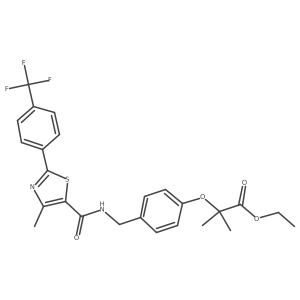 2-Methyl-2-[4-{[(4-methyl-2-[4-trifluoromethylphenyl]-1,3-thiazol-5-ylcarbonyl)amino]methyl}phenoxy]propionic acid ethyl ester结构式