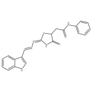 2-{2-[(1H-indol-3-ylmethylene)hydrazono]-4-oxo-1,3-thiazolidin-5-yl}-N-phenylacetamide Structure