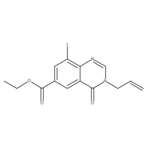 Ethyl 3-allyl-8-iodo-4-oxo-3,4-dihydroquinazoline-6-carboxylate结构式