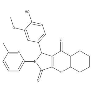 1-(4-hydroxy-3-methoxyphenyl)-2-(6-methylpyridin-2-yl)-4a,5,6,7,8,8a-hexahydro-1H-chromeno[2,3-c]pyrrole-3,9-dione Structure