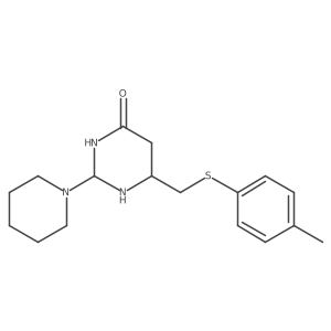 6-[(4-Methylphenyl)sulfanylmethyl]-2-piperidin-1-yl-1,3-diazinan-4-one Structure