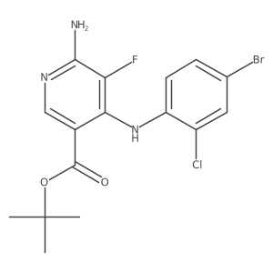 6-Amino-4-(4-bromo-2-chlorophenylamino)-5-fluoronicotinic acid tert-butyl ester Structure