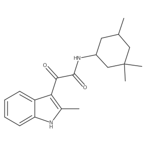 2-(2-methyl-1H-indol-3-yl)-2-oxo-N-(3,3,5-trimethylcyclohexyl)acetamide结构式