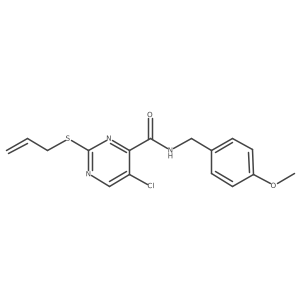 5-chloro-N-(4-methoxybenzyl)-2-(prop-2-en-1-ylsulfanyl)pyrimidine-4-carboxamide结构式