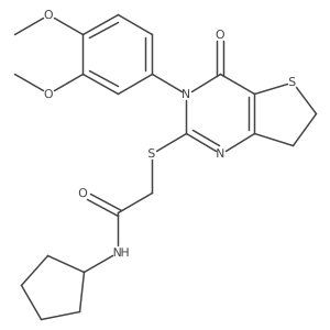 N-cyclopentyl-2-((3-(3,4-dimethoxyphenyl)-4-oxo-3,4,6,7-tetrahydrothieno[3,2-d]pyrimidin-2-yl)thio)acetamide结构式