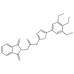 2-(1,3-dioxoisoindolin-2-yl)-N-(5-(3,4,5-trimethoxyphenyl)-1,3,4-oxadiazol-2-yl)acetamide结构式