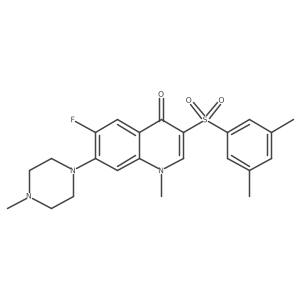 3-(3,5-Dimethylbenzenesulfonyl)-6-fluoro-1-methyl-7-(4-methylpiperazin-1-yl)-1,4-dihydroquinolin-4-one Structure