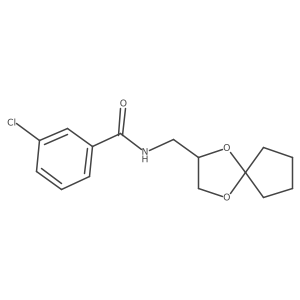 N-(1,4-dioxaspiro[4.4]nonan-2-ylmethyl)-3-chlorobenzamide Structure
