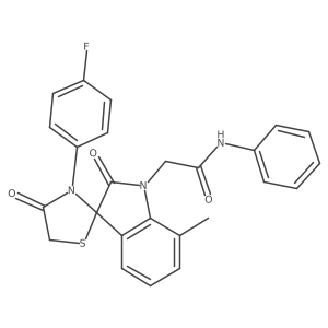 2-(3'-(4-fluorophenyl)-7-methyl-2,4'-dioxospiro[indoline-3,2'-thiazolidin]-1-yl)-N-phenylacetamide Structure
