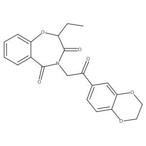 4-[2-(2,3-dihydro-1,4-benzodioxin-6-yl)-2-oxoethyl]-2-ethyl-1,4-benzoxazepine-3,5(2H,4H)-dione Structure