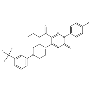 Ethyl 1-(4-fluorophenyl)-6-oxo-4-(4-(3-(trifluoromethyl)phenyl)piperazin-1-yl)-1,6-dihydropyridazine-3-carboxylate Structure