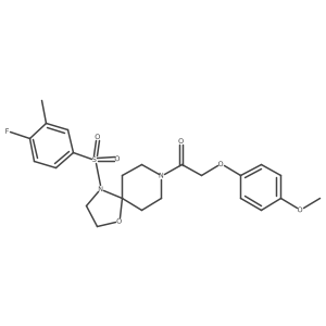 1-[4-(4-Fluoro-3-methylbenzenesulfonyl)-1-oxa-4,8-diazaspiro[4.5]decan-8-yl]-2-(4-methoxyphenoxy)ethan-1-one Structure
