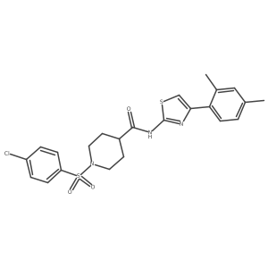 1-((4-chlorophenyl)sulfonyl)-N-(4-(2,4-dimethylphenyl)thiazol-2-yl)piperidine-4-carboxamide Structure