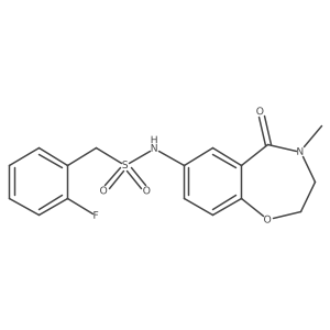 1-(2-fluorophenyl)-N-(4-methyl-5-oxo-2,3,4,5-tetrahydrobenzo[f][1,4]oxazepin-7-yl)methanesulfonamide结构式