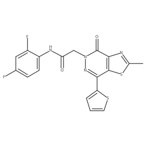 N-(2,4-difluorophenyl)-2-(2-methyl-4-oxo-7-(thiophen-2-yl)thiazolo[4,5-d]pyridazin-5(4H)-yl)acetamide结构式
