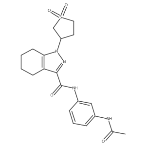 N-[3-(acetylamino)phenyl]-1-(1,1-dioxidotetrahydrothiophen-3-yl)-4,5,6,7-tetrahydro-1H-indazole-3-carboxamide Structure