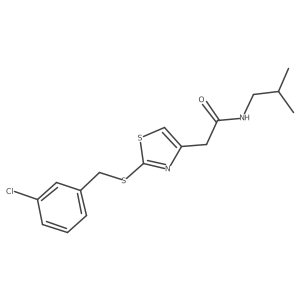 2-(2-((3-chlorobenzyl)thio)thiazol-4-yl)-N-isobutylacetamide结构式