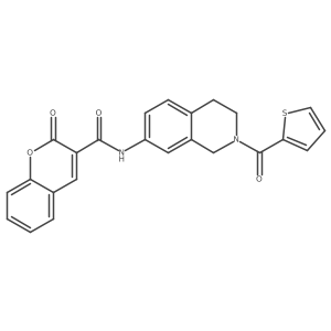 2-oxo-N-(2-(thiophene-2-carbonyl)-1,2,3,4-tetrahydroisoquinolin-7-yl)-2H-chromene-3-carboxamide Structure