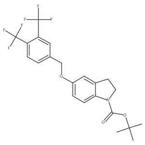 5-(3,4-Bistrifluoromethylbenzyloxy)indoline-1-carboxylic acid tert-butyl ester结构式