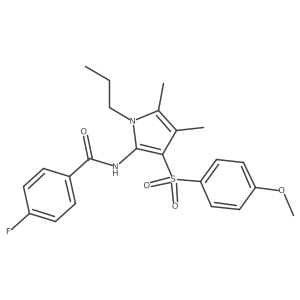 4-fluoro-N-{3-[(4-methoxyphenyl)sulfonyl]-4,5-dimethyl-1-propyl-1H-pyrrol-2-yl}benzamide Structure
