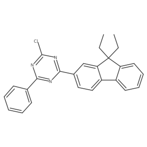 2-Chloro-4-(9,9-diethyl-9h-fluoren-2-yl)-6-phenyl-1,3,5-triazine结构式