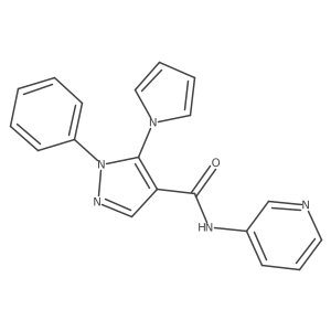 1-phenyl-N-pyridin-3-yl-5-(1H-pyrrol-1-yl)-1H-pyrazole-4-carboxamide结构式