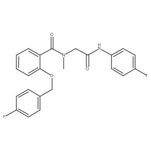 N-[2-(4-fluoroanilino)-2-oxoethyl]-2-[(4-fluorophenyl)methoxy]-N-methylbenzamide结构式
