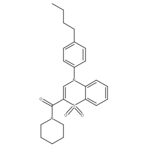 (4-(4-butylphenyl)-1,1-dioxido-4H-benzo[b][1,4]thiazin-2-yl)(piperidin-1-yl)methanone Structure