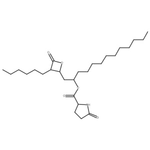 5-Oxo-L-proline (1S)-1-[[(2S,3S)-3-hexyl-4-oxo-2-oxetanyl]methyl]dodecyl ester结构式