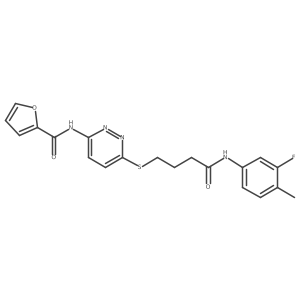 N-(6-((4-((3-fluoro-4-methylphenyl)amino)-4-oxobutyl)thio)pyridazin-3-yl)furan-2-carboxamide结构式