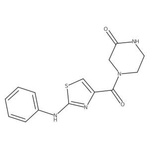O=C1CN(C(=O)c2csc(Nc3ccccc3)n2)CCN1结构式
