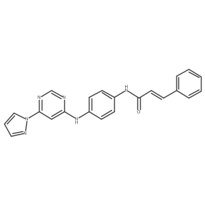 N-(4-((6-(1H-pyrazol-1-yl)pyrimidin-4-yl)amino)phenyl)cinnamamide结构式