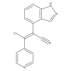 I+/--(Chloro-4-pyridinylmethylene)-1H-indazole-4-acetonitrile结构式