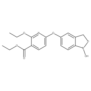 6-[(1,3-Dihydro-1-hydroxy-2,1-benzoxaborol-5-yl)oxy]-2-ethoxy-3-pyridinecarboxylic acid ethyl ester结构式