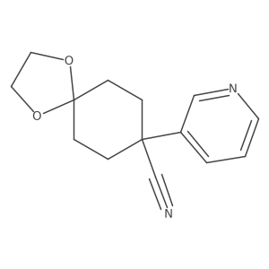 8-(Pyridin-3-yl)-1,4-dioxaspiro[4.5]decane-8-carbonitrile结构式