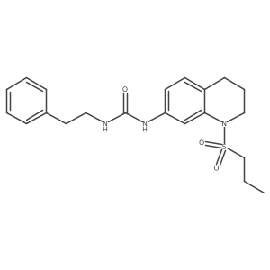 CCCS(=O)(=O)N1CCCc2ccc(NC(=O)NCCc3ccccc3)cc21结构式