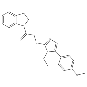 2-((1-ethyl-5-(4-methoxyphenyl)-1H-imidazol-2-yl)thio)-1-(indolin-1-yl)ethanone Structure