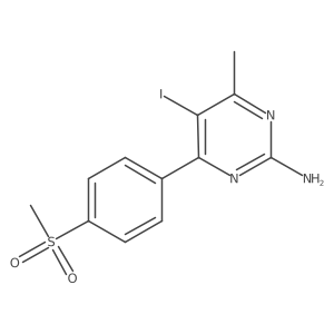 5-Iodo-4-methyl-6-(4-methanesulfonyl-phenyl)-pyrimidin-2-ylamine结构式