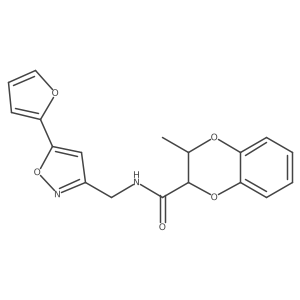 N-((5-(furan-2-yl)isoxazol-3-yl)methyl)-3-methyl-2,3-dihydrobenzo[b][1,4]dioxine-2-carboxamide Structure