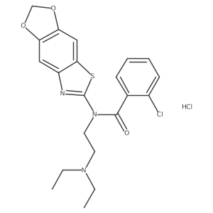 N-([1,3]dioxolo[4',5':4,5]benzo[1,2-d]thiazol-6-yl)-2-chloro-N-(2-(diethylamino)ethyl)benzamide hydrochloride Structure