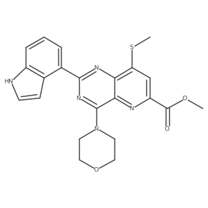 Methyl 2-(1H-indol-4-yl)-8-(methylthio)-4-morpholin-4-ylpyrido[3,2-d]pyrimidine-6-carboxylate结构式