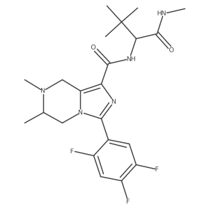 N-[(1S)-2,2-dimethyl-1-(methylcarbamoyl)propyl]-6,7-dimethyl-3-(2,4,5-trifluorophenyl)-6,8-dihydro-5H-imidazo[1,5-a]pyrazine-1-carboxamide Structure